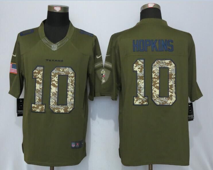 Nike Texans 10 DeAndre Hopkins Green Salute To Service Limited Jersey