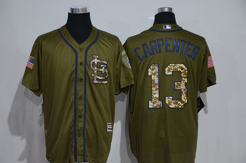 Cardinals 13 Matt Carpenter Olive Green New Cool Base Jersey