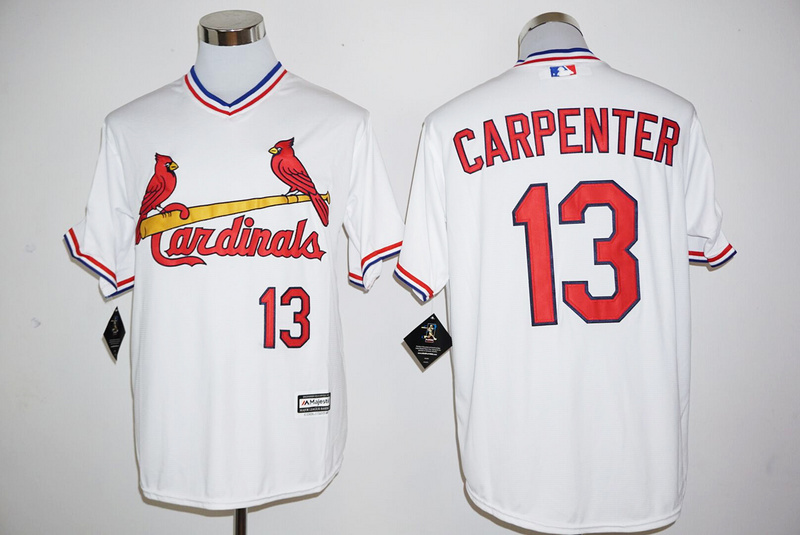 Cardinals 13 Matt Carpenter White 1985 Throwback New Cool Base Jersey