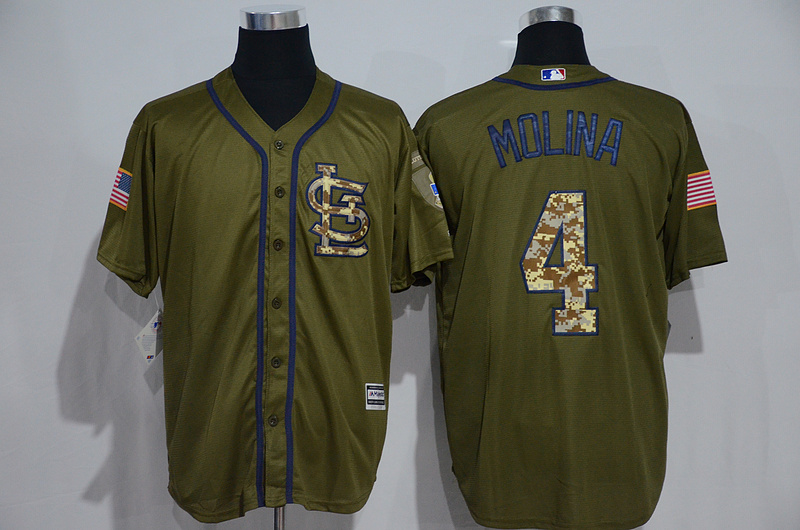 Cardinals 4 Yadier Molina Olive Green New Cool Base Jersey