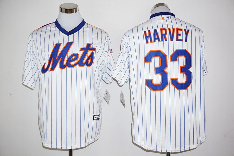 Mets 33 Matt Harvey White New Cool Base Cooperstown Collection Player Jersey