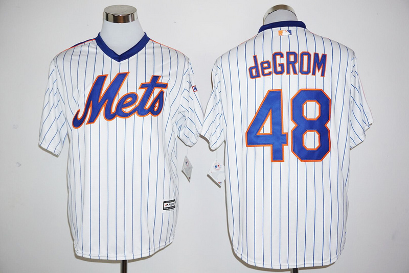 Mets 48 Jacob deGrom White New Cool Base Cooperstown Collection Player Jersey