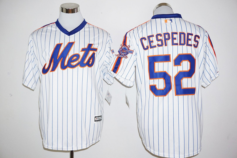 Mets 52 Yoenis Cespedes White New Cool Base Cooperstown Collection Player Jersey