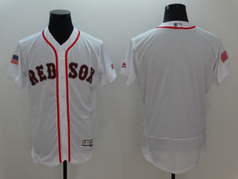 Red Sox Blank White Fashion Stars & Stripes Flexbase Jersey