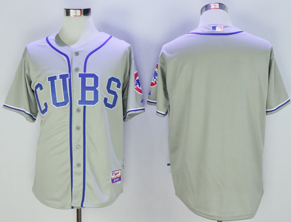 Cubs Blank Grey Cool Base Jersey
