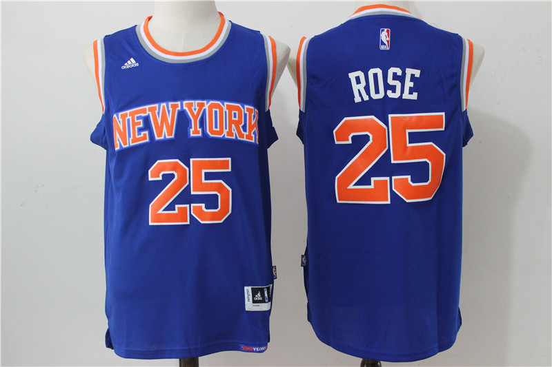 Knicks 25 Derrick Rose Royal Swingman Jersey