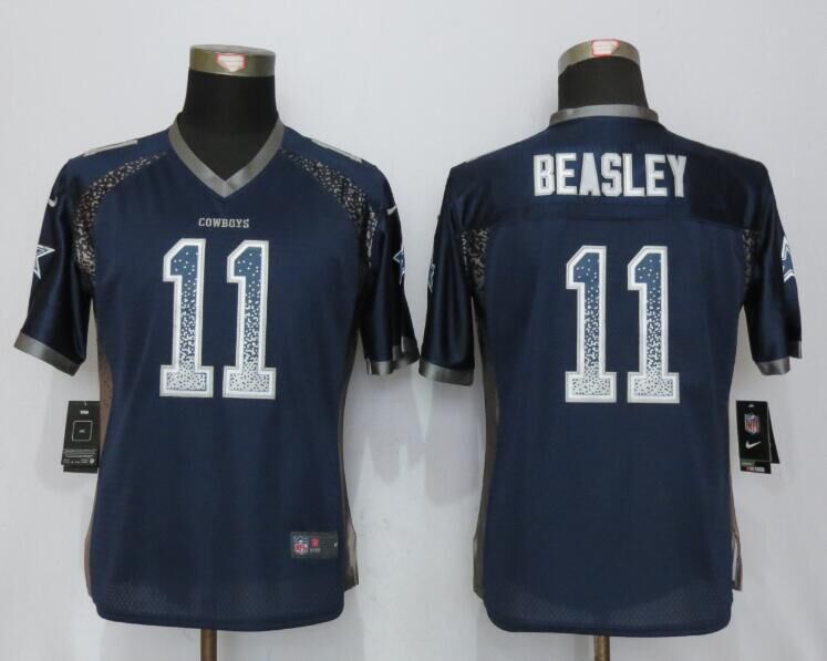 Nike Cowboys 11 Cole Beasley Blue Women Drift Fashion Jersey