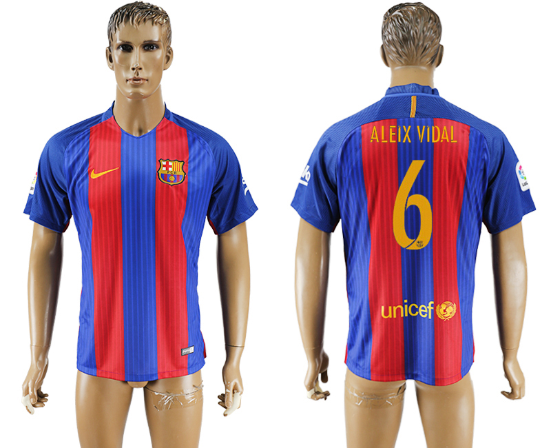 2016-17 Barcelona 6 ALEIX VIDAL Home Thailand Soccer Jersey