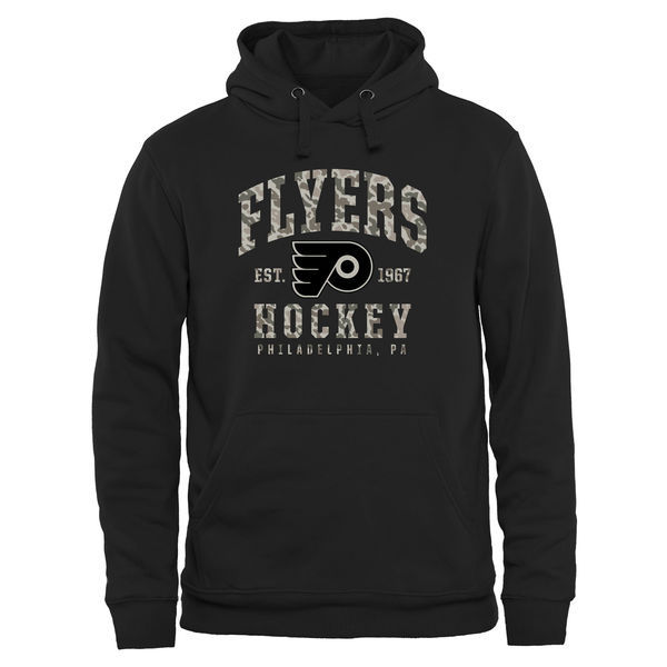Philadelphia Flyers Black Camo Logo Men's Pullover Hoodie