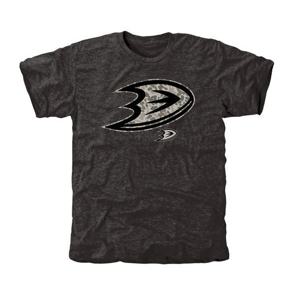 Anaheim Ducks Grey Camo Logo Short Sleeve Men's T-Shirt