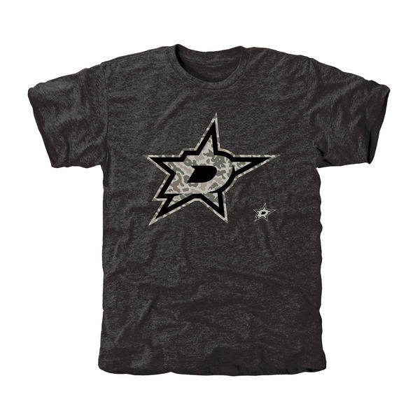 Dallas Stars Grey Camo Logo Short Sleeve Men's T-Shirt