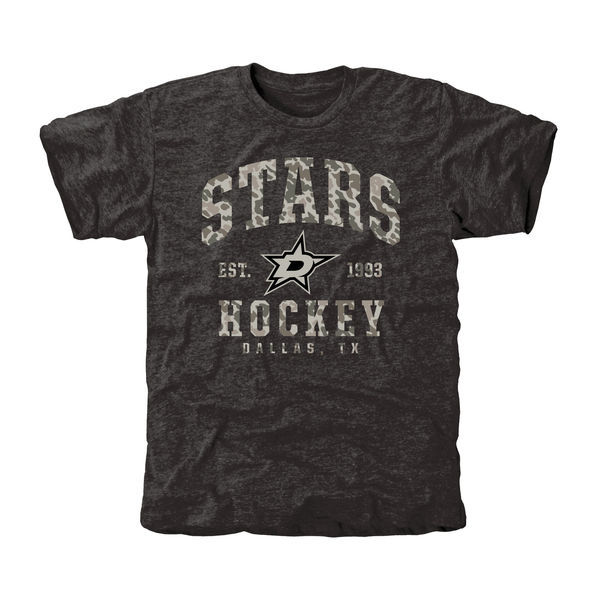 Dallas Stars Grey Camo Logo Short Sleeve Men's T-Shirt