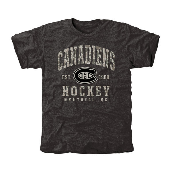 Montreal Canadiens Grey Camo Logo Short Sleeve Men's T-Shirt