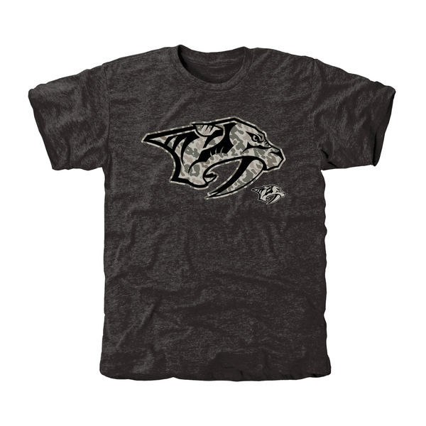 Nashville Predators Grey Camo Logo Short Sleeve Men's T-Shirt