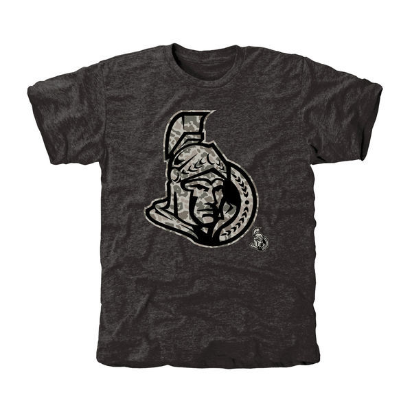 Ottawa Senators Grey Camo Logo Short Sleeve Men's T-Shirt