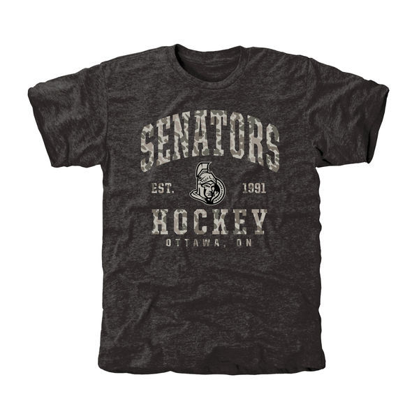 Ottawa Senators Grey Camo Logo Short Sleeve Men's T-Shirt