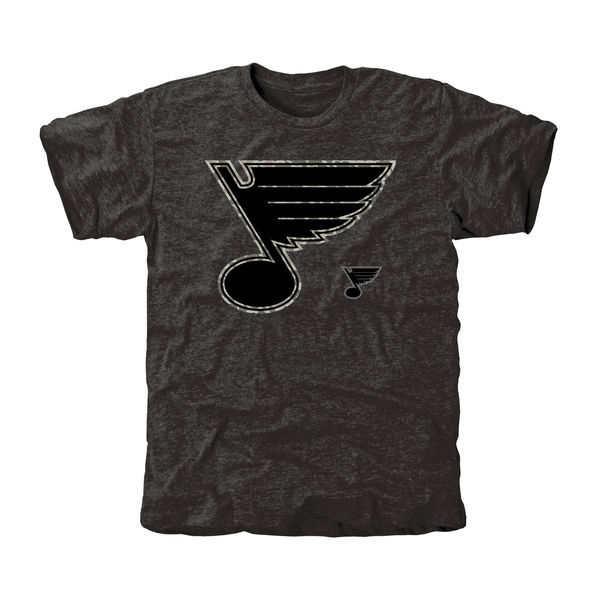St.Louis Blues Grey Camo Logo Short Sleeve Men's T-Shirt
