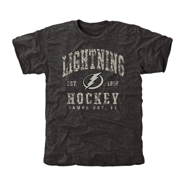 Tampa Bay Lightning Grey Camo Logo Short Sleeve Men's T-Shirt