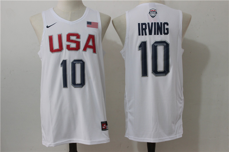 USA Basketball 10 Kyrie Irving White Nike Rio Elite Stitched Jersey