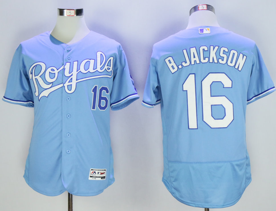 Royals 16 Bo Jackson Light Blue Flexbase Jersey