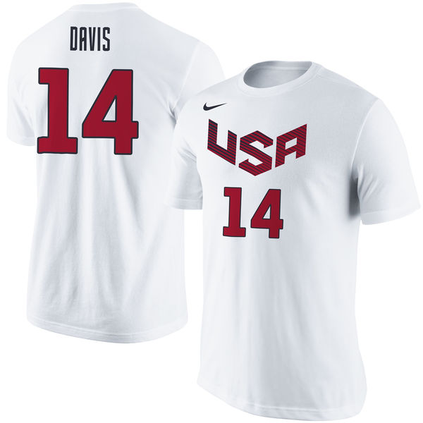 Anthony Davis USA Basketball Nike Name & Number T-Shirt White