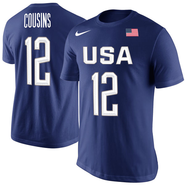 DeMarcus Cousins USA Basketball Nike Rio Replica Name & Number T-Shirt Royal