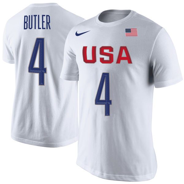 Jimmy Butler USA Basketball Nike Rio Replica Name & Number T-Shirt White - Click Image to Close