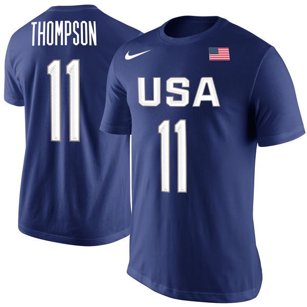Klay Thompson USA Basketball Nike Rio Replica Name & Number T-Shirt Royal - Click Image to Close