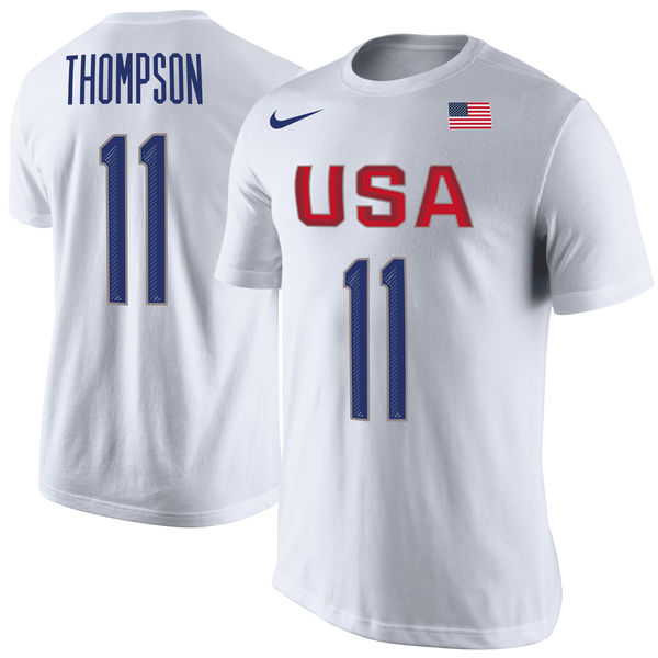 Klay Thompson USA Basketball Nike Rio Replica Name & Number T-Shirt White