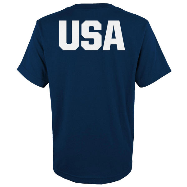 Team USA 2016 Olympics Flags & Rings T-Shirt Navy1