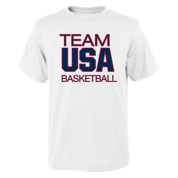 Team USA Basketball Pride for National Governing Body T-Shirt White - Click Image to Close