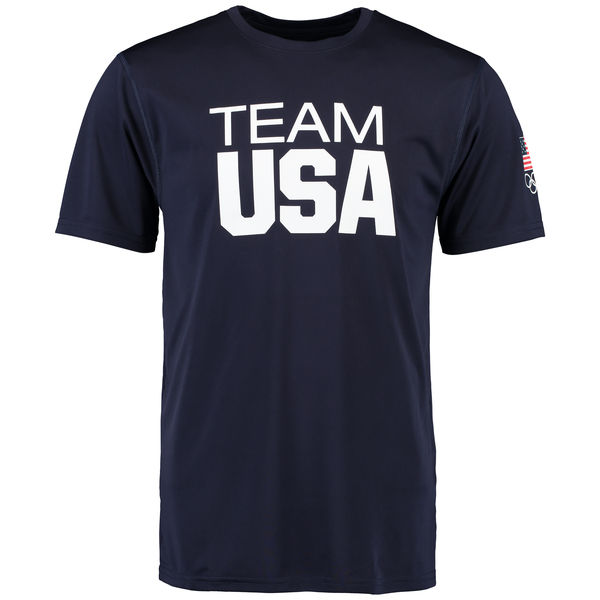 Team USA Coast to Coast Performance T-Shirt Navy - Click Image to Close
