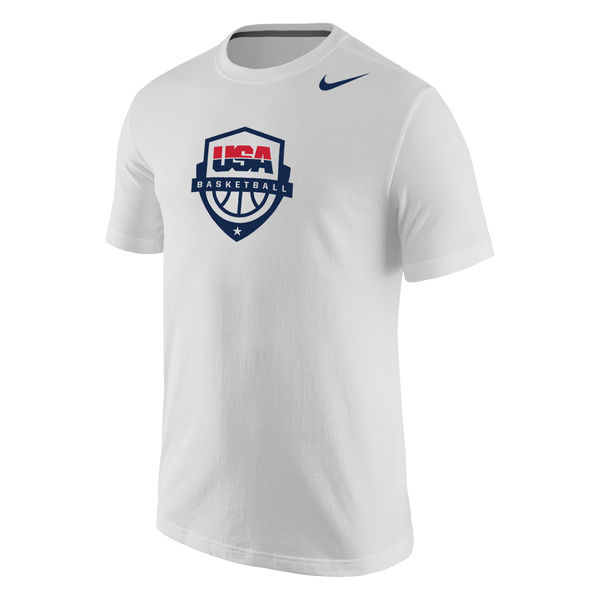 Team USA Nike Basketball Core Cotton T-Shirt White - Click Image to Close