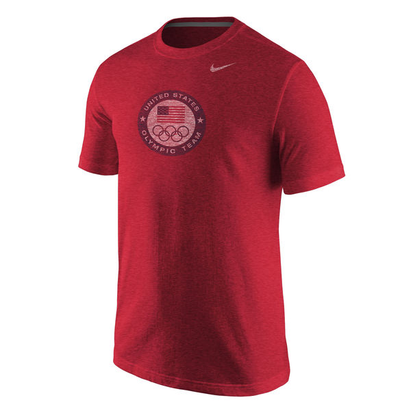 Team USA Nike Dri Blend Logo Performance T-Shirt Red - Click Image to Close