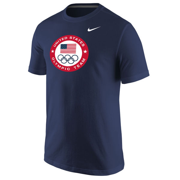 Team USA Nike Olympic Logo T-Shirt Navy - Click Image to Close