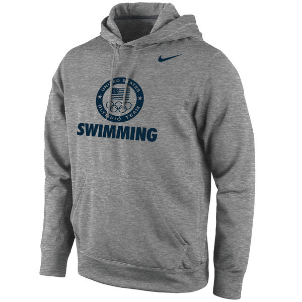 Team USA Swimming Nike Sport KO Performance Pullover Hoodie Dark Gray - Click Image to Close