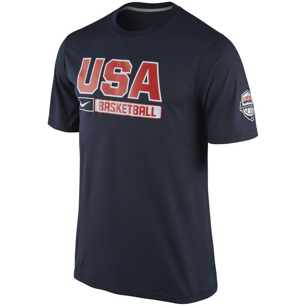 USA Basketball Nike Practice T-Shirt Navy - Click Image to Close