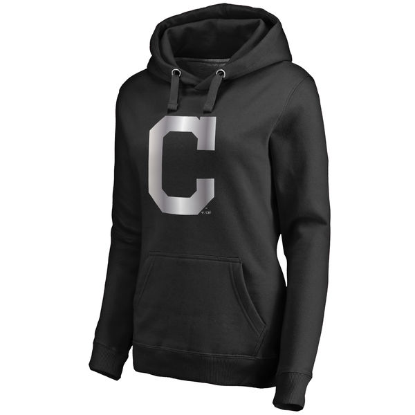 Cleveland Indians Women's Platinum Collection Pullover Hoodie Black