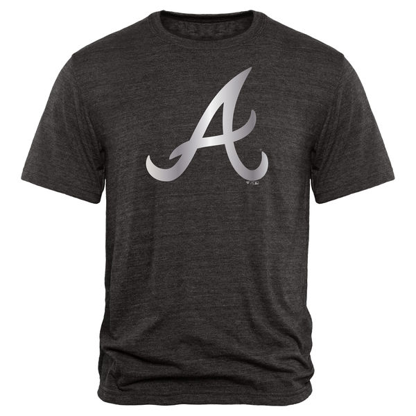 Atlanta Braves Fanatics Apparel Platinum Collection Tri Blend T Shirt Black