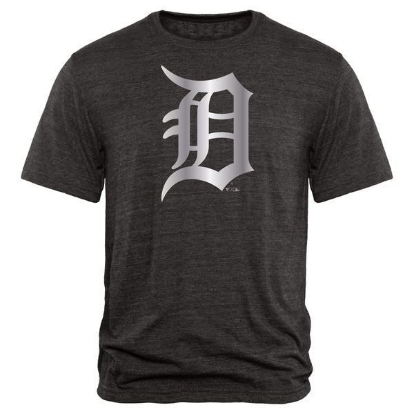 Detroit Tigers Fanatics Apparel Platinum Collection Tri Blend T Shirt Black