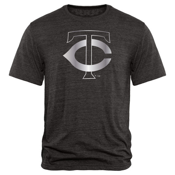 Minnesota Twins Fanatics Apparel Platinum Collection Tri Blend T Shirt Black