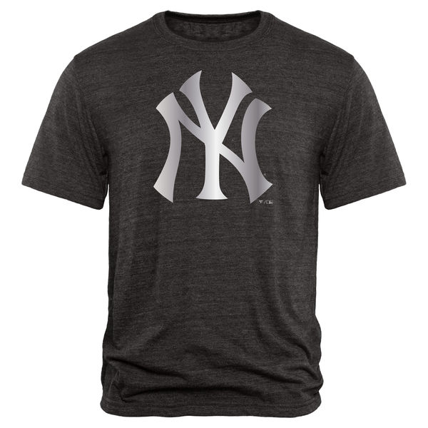 New York Yankees Fanatics Apparel Platinum Collection Tri Blend T Shirt Black