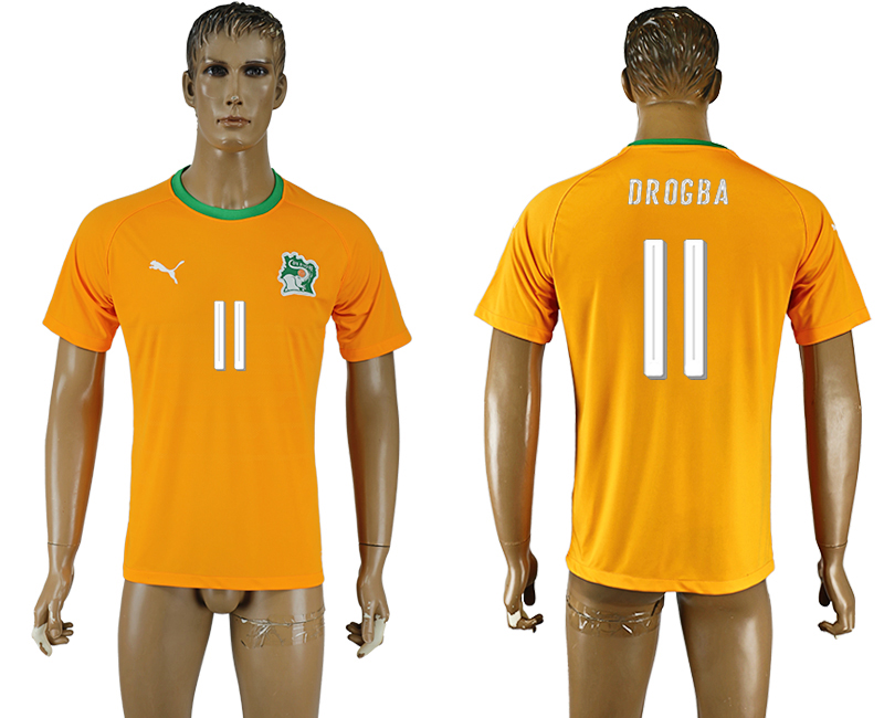 2016-17 Ivory Coast 11 DROGBA Home Soccer Jersey