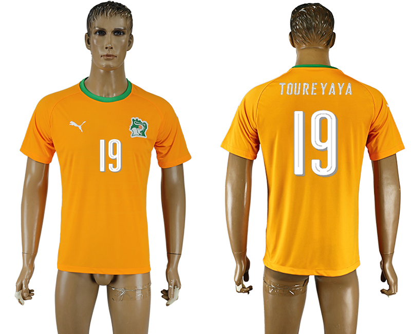 2016-17 Ivory Coast 19 TOURE YAYA Home Soccer Jersey