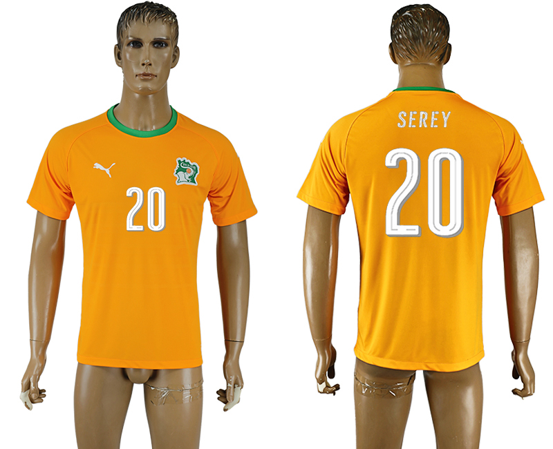 2016-17 Ivory Coast 20 SEREY Home Soccer Jersey