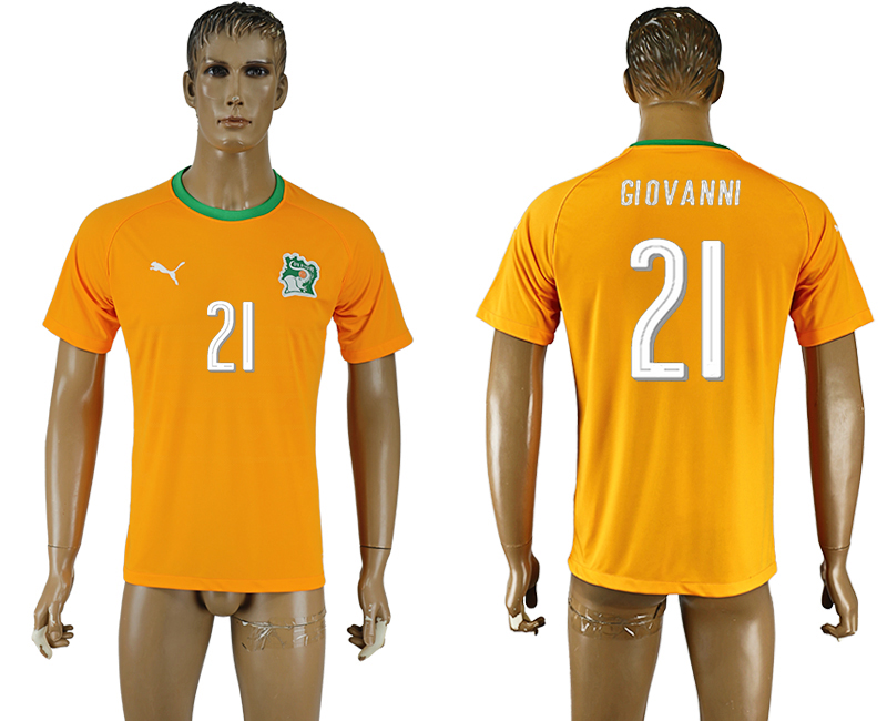 2016-17 Ivory Coast 21 GIOVANNI Home Soccer Jersey