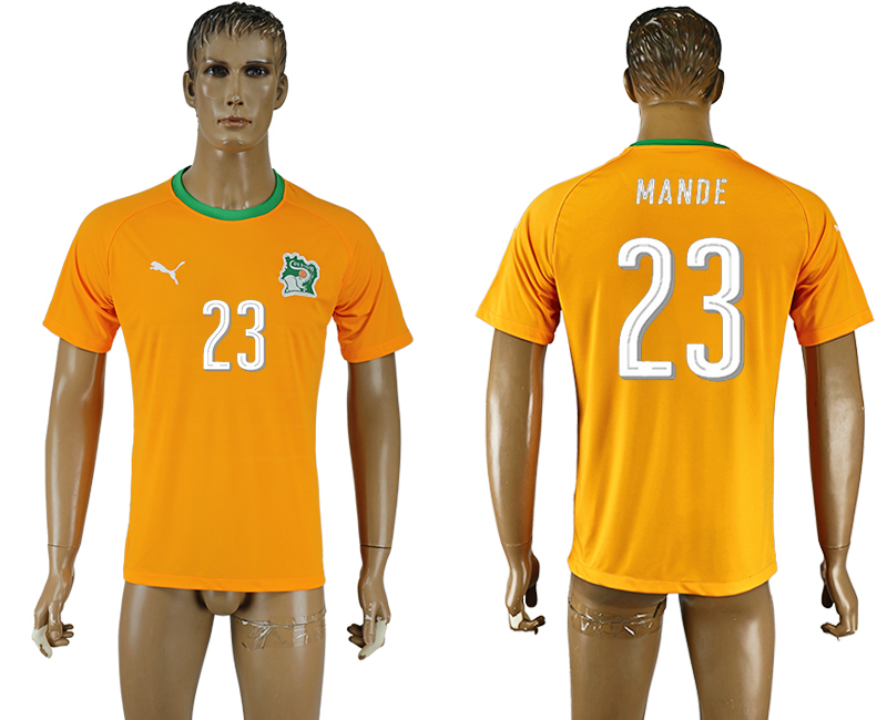 2016-17 Ivory Coast 23 MANDE Home Soccer Jersey 2016-17 Ivory Coast 23 MANDE Home Soccer Jersey