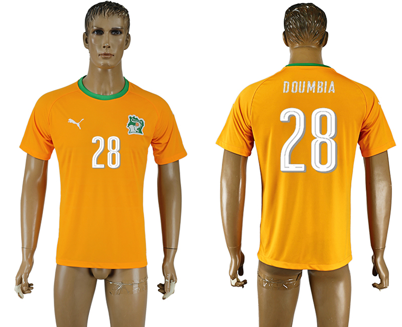2016-17 Ivory Coast 28 DOUMBIA Home Soccer Jersey