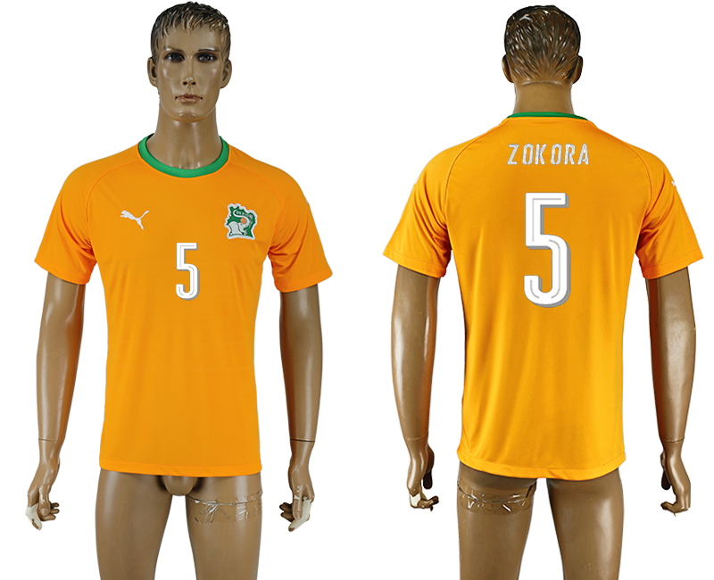 2016-17 Ivory Coast 5 ZOKORA Home Soccer Jersey