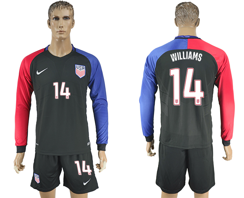 2016-17 USA 14 WILLIAMS Away Long Sleeve Soccer Jersey